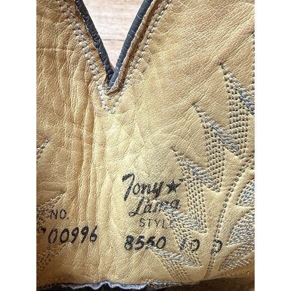 Vintage Tony Lama Exotic Cowboy Boots Mens Sz 10 D Style 8550 Gold Label USA main image 15